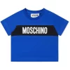 ( Nouvelle Collection ) Moschino Kids 40457 BLUE T-shirt à Logo Imprimé Enfant -Moschino Kids Soldes Boutique 18234046 39267100 600