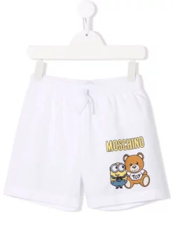 ( Nouvelle Collection ) Moschino Kids Short De Bain à Imprimé Minion 10101 WHITE