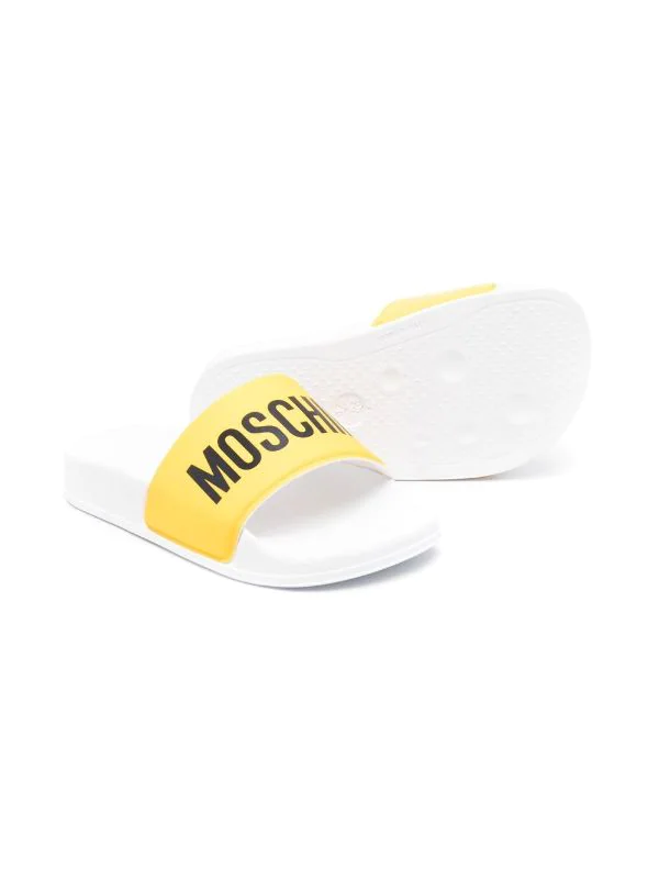 ( Nouvelle Collection ) Moschino Kids Chaussons à Logo Imprimé GIALLO NERO 4 ( Nouvelle Collection ) Moschino Kids Chaussons à Logo Imprimé GIALLO NERO – Image 2