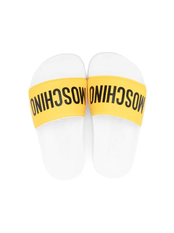 ( Nouvelle Collection ) Moschino Kids Chaussons à Logo Imprimé GIALLO NERO 5 ( Nouvelle Collection ) Moschino Kids Chaussons à Logo Imprimé GIALLO NERO – Image 3