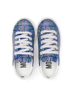 ( Nouvelle Collection ) Moschino Kids Baskets En Cuir à Logo Imprimé Enfant -Moschino Kids Soldes Boutique 18251631 39030969 600