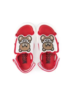 ( Nouvelle Collection ) Moschino Kids MK032 - Bianco Sandales Bicolores à Patch Logo Enfant -Moschino Kids Soldes Boutique 18252709 39043026 600