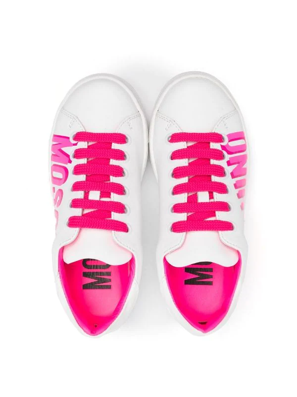( Nouvelle Collection ) Moschino Kids MK276 - Bianco Baskets Lacées à Logo Imprimé Enfant 5 ( Nouvelle Collection ) Moschino Kids MK276 - Bianco Baskets Lacées à Logo Imprimé Enfant – Image 3