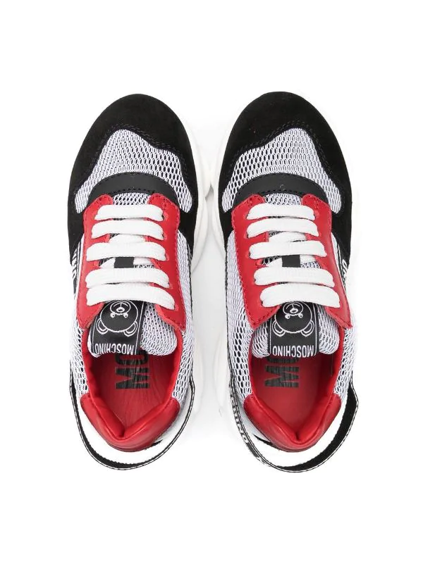 ( Nouvelle Collection ) Moschino Kids Baskets à Logo Imprimé MK316 - Nero 5 ( Nouvelle Collection ) Moschino Kids Baskets à Logo Imprimé MK316 - Nero – Image 3