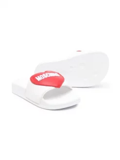 ( Nouvelle Collection ) Moschino Kids MK173 WHITE RED Claquettes à Logo Imprimé Enfant 6 ( Nouvelle Collection ) Moschino Kids MK173 WHITE RED Claquettes à Logo Imprimé Enfant -Moschino Kids Soldes Boutique 18252715 38971144 600