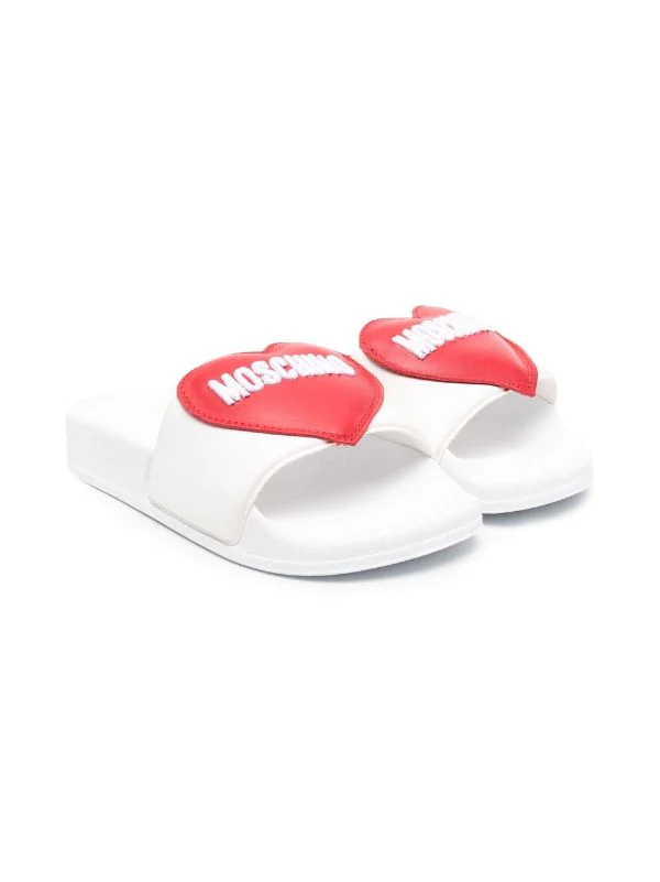 ( Nouvelle Collection ) Moschino Kids MK173 WHITE RED Claquettes à Logo Imprimé Enfant 3 ( Nouvelle Collection ) Moschino Kids MK173 WHITE RED Claquettes à Logo Imprimé Enfant