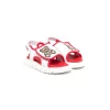 ( Nouvelle Collection ) Moschino Kids Sandales Bicolores à Patch Logo MK032 - Rosso -Moschino Kids Soldes Boutique 18252719 39038437 600