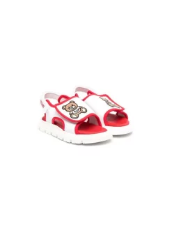( Nouvelle Collection ) Moschino Kids Sandales Bicolores à Patch Logo MK032 - Rosso