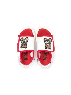 ( Nouvelle Collection ) Moschino Kids Sandales Bicolores à Patch Logo MK032 - Rosso -Moschino Kids Soldes Boutique 18252719 39039074 600