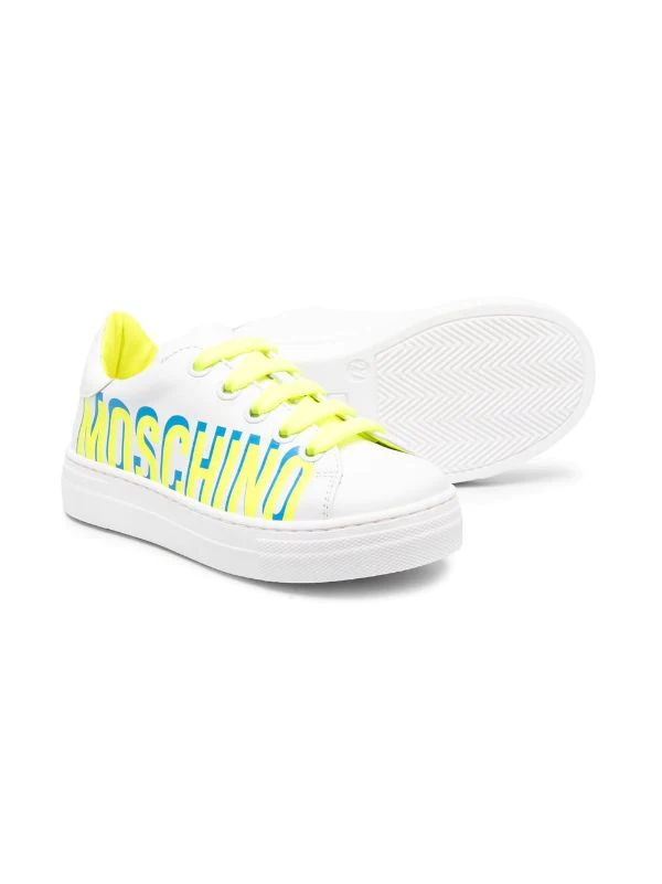( Nouvelle Collection ) Moschino Kids Baskets à Logo Imprimé BIANCO GUM BIANCO 4 ( Nouvelle Collection ) Moschino Kids Baskets à Logo Imprimé BIANCO GUM BIANCO – Image 2