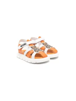 ( Nouvelle Collection ) Moschino Kids Sandales Bicolores à Patch Logo MK267 - Bianco