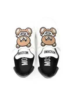 Moschino Kids Baskets à Attache Scratch MK015 - Bianco 7 Moschino Kids Baskets à Attache Scratch MK015 - Bianco -Moschino Kids Soldes Boutique 18253562 39036826 600