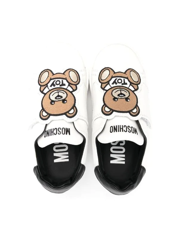 Moschino Kids Baskets à Attache Scratch MK015 - Bianco 5 Moschino Kids Baskets à Attache Scratch MK015 - Bianco – Image 3