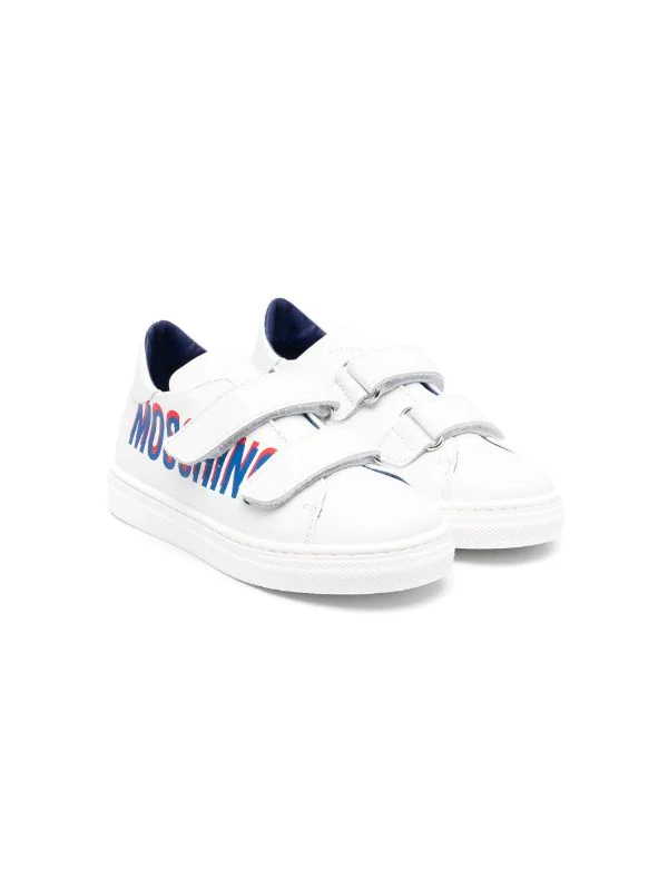 ( Nouvelle Collection ) Moschino Kids Baskets à Attache Scratch MK274 - Bianco 3 ( Nouvelle Collection ) Moschino Kids Baskets à Attache Scratch MK274 - Bianco