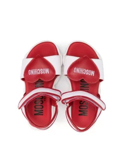( Nouvelle Collection ) Moschino Kids MK032 - Bianco Sandales Bicolores à Applique Cœur Enfant -Moschino Kids Soldes Boutique 18253565 39030184 600