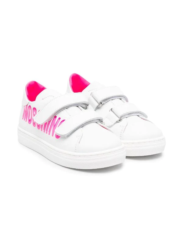 ( Nouvelle Collection ) Moschino Kids Baskets à Logo Imprimé MK276 - Bianco 3 ( Nouvelle Collection ) Moschino Kids Baskets à Logo Imprimé MK276 - Bianco