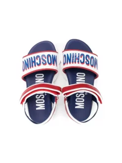 ( Nouvelle Collection ) Moschino Kids MK268 - Bianco Sandales à Logo Imprimé Enfant -Moschino Kids Soldes Boutique 18253575 39032184 600