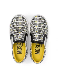 ( Nouvelle Collection ) Moschino Kids Chaussures De Skate à Logo Imprimé MK185 - Nero -Moschino Kids Soldes Boutique 18253576 39036354 600