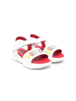 ( Nouvelle Collection ) Moschino Kids Sandales à Logo Imprimé MK273 - Bianco