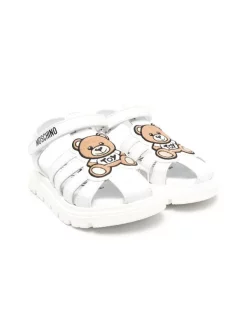( Nouvelle Collection ) Moschino Kids Sandales à Attache Scratch BIANCO