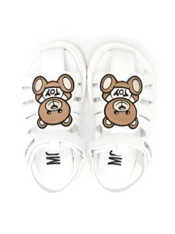 ( Nouvelle Collection ) Moschino Kids Sandales à Attache Scratch BIANCO -Moschino Kids Soldes Boutique 18254809 39021955 600