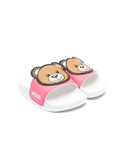 ( Nouvelle Collection ) Moschino Kids Claquettes Teddy à Logo Imprimé Enfant