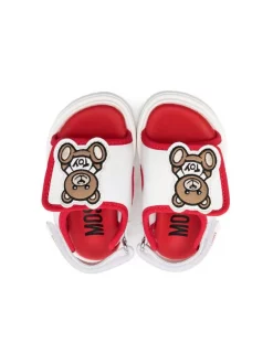 ( Nouvelle Collection ) Moschino Kids BIANCO/ROSSO Sandales à Bride Arrière Enfant -Moschino Kids Soldes Boutique 18256832 39025300 600