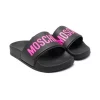 ( Nouvelle Collection ) Moschino Kids Claquettes à Logo Embossé NERO/FUCSIA -Moschino Kids Soldes Boutique 18256835 39022429 600