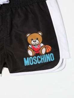 ( Nouvelle Collection ) Moschino Kids Short De Bain à Motif Teddy Bear 60100 NERO -Moschino Kids Soldes Boutique 18272925 39006213 600