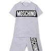 ( Nouvelle Collection ) Moschino Kids 60926 GREY MELANGE Ensemble Haut-short à Logo Imprimé Enfant -Moschino Kids Soldes Boutique 18279051 39037179 600