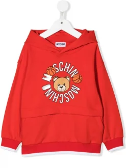 ( Nouvelle Collection ) Moschino Kids Hoodie à Logo Imprimé 50109 RED