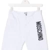 ( Nouvelle Collection ) Moschino Kids Short à Logo Imprimé 10101 WHITE -Moschino Kids Soldes Boutique 18287468 39029221 600
