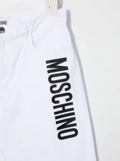 ( Nouvelle Collection ) Moschino Kids Short à Logo Imprimé 10101 WHITE -Moschino Kids Soldes Boutique 18287468 39031463 600