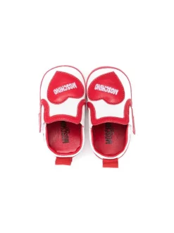 ( Nouvelle Collection ) Moschino Kids Baskets En Cuir à Logo Imprimé Enfant -Moschino Kids Soldes Boutique 18298798 39228853 600