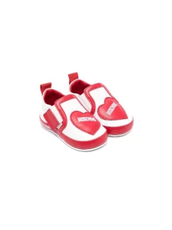 ( Nouvelle Collection ) Moschino Kids Baskets En Cuir à Logo Imprimé Enfant