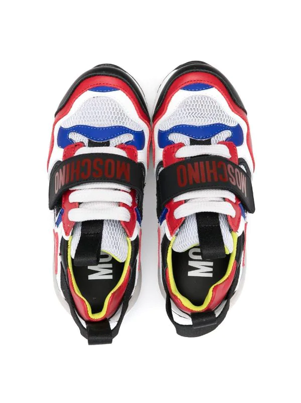 ( Nouvelle Collection ) Moschino Kids 2 Baskets En Cuir à Logo Imprimé Enfant 5 ( Nouvelle Collection ) Moschino Kids 2 Baskets En Cuir à Logo Imprimé Enfant – Image 3