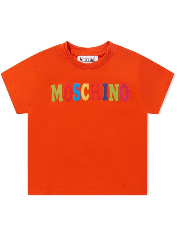 ( Nouvelle Collection ) Moschino Kids T-shirt En Coton Stretch à Patch Logo ORANEG 3 ( Nouvelle Collection ) Moschino Kids T-shirt En Coton Stretch à Patch Logo ORANEG