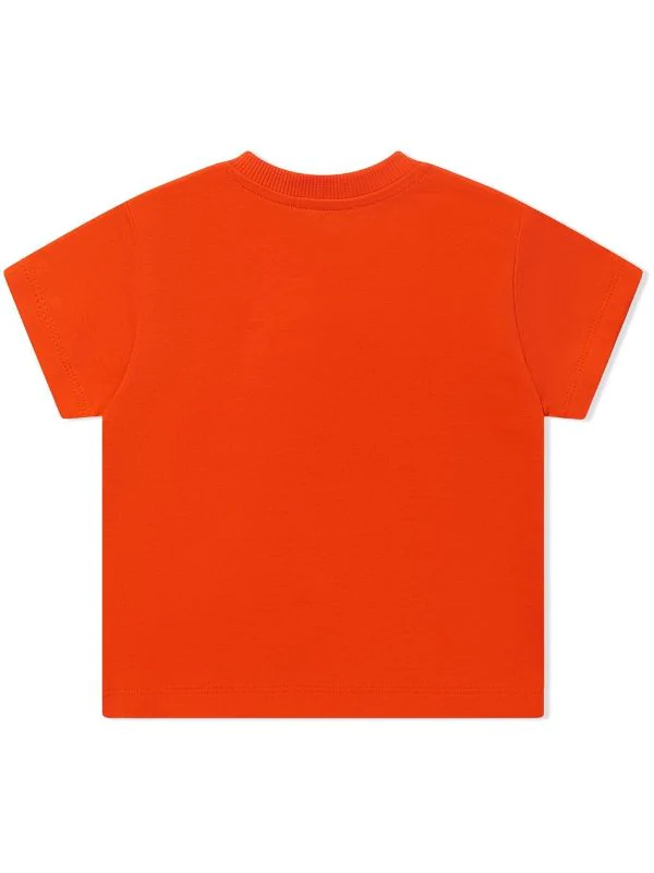 ( Nouvelle Collection ) Moschino Kids T-shirt En Coton Stretch à Patch Logo ORANEG 4 ( Nouvelle Collection ) Moschino Kids T-shirt En Coton Stretch à Patch Logo ORANEG – Image 2