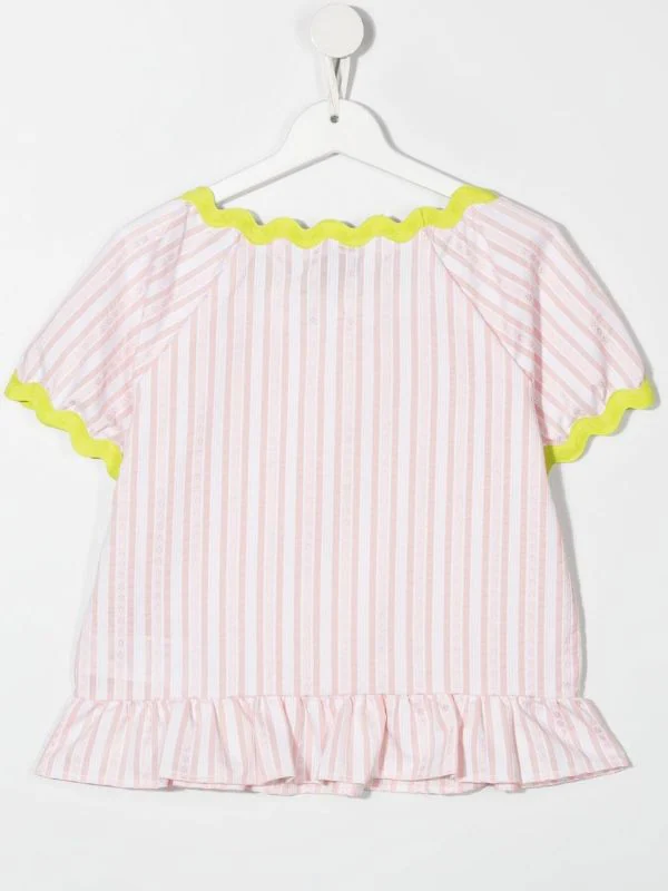 ( Nouvelle Collection ) Moschino Kids Blouse Rayée à Volants Enfant 4 ( Nouvelle Collection ) Moschino Kids Blouse Rayée à Volants Enfant – Image 2