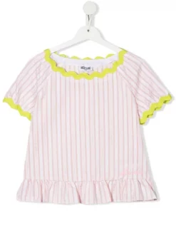 ( Nouvelle Collection ) Moschino Kids Blouse Rayée à Volants Enfant