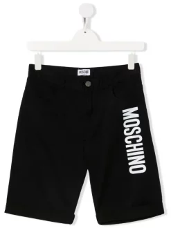 ( Nouvelle Collection ) Moschino Kids Short à Logo Imprimé 60100 NERO/BLACK
