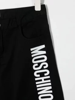 ( Nouvelle Collection ) Moschino Kids Short à Logo Imprimé 60100 NERO/BLACK -Moschino Kids Soldes Boutique 18331269 39287780 600