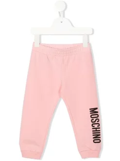 ( Nouvelle Collection ) Moschino Kids Pantalon De Jogging à Logo Imprimé 50209 SUGAR ROSE