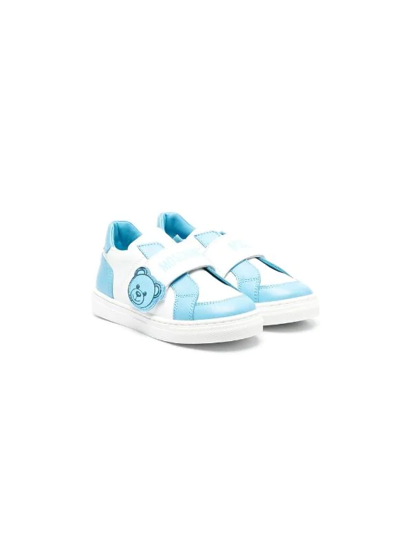 ( Nouvelle Collection ) Moschino Kids Baskets Bicolores En Cuir Enfant 3 ( Nouvelle Collection ) Moschino Kids Baskets Bicolores En Cuir Enfant