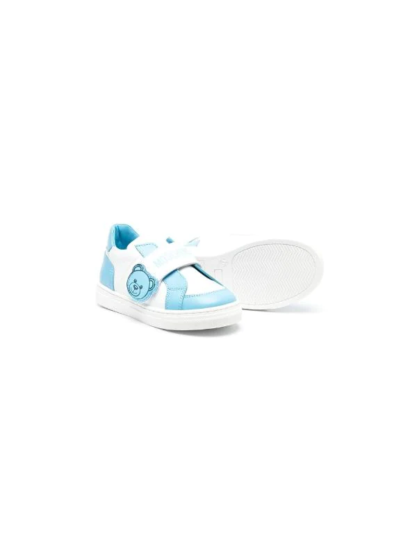 ( Nouvelle Collection ) Moschino Kids Baskets Bicolores En Cuir Enfant 4 ( Nouvelle Collection ) Moschino Kids Baskets Bicolores En Cuir Enfant â Image 2