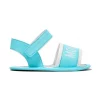 ( Nouvelle Collection ) Moschino Kids 02 BLUE Sandales à Logo Imprimé Enfant